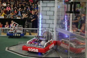 The PVC Pirates' robot (#1058) won first place at the Reading, MA competition before winning again in Providence, RI.