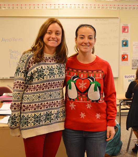 Math teachers Ms. McMahon and Ms. Skudder.