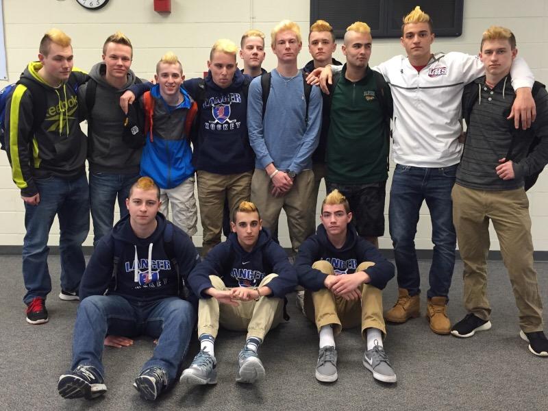 Lancer hockey team continues the tradition of entering the playoff season sporting bold new hairstyles.