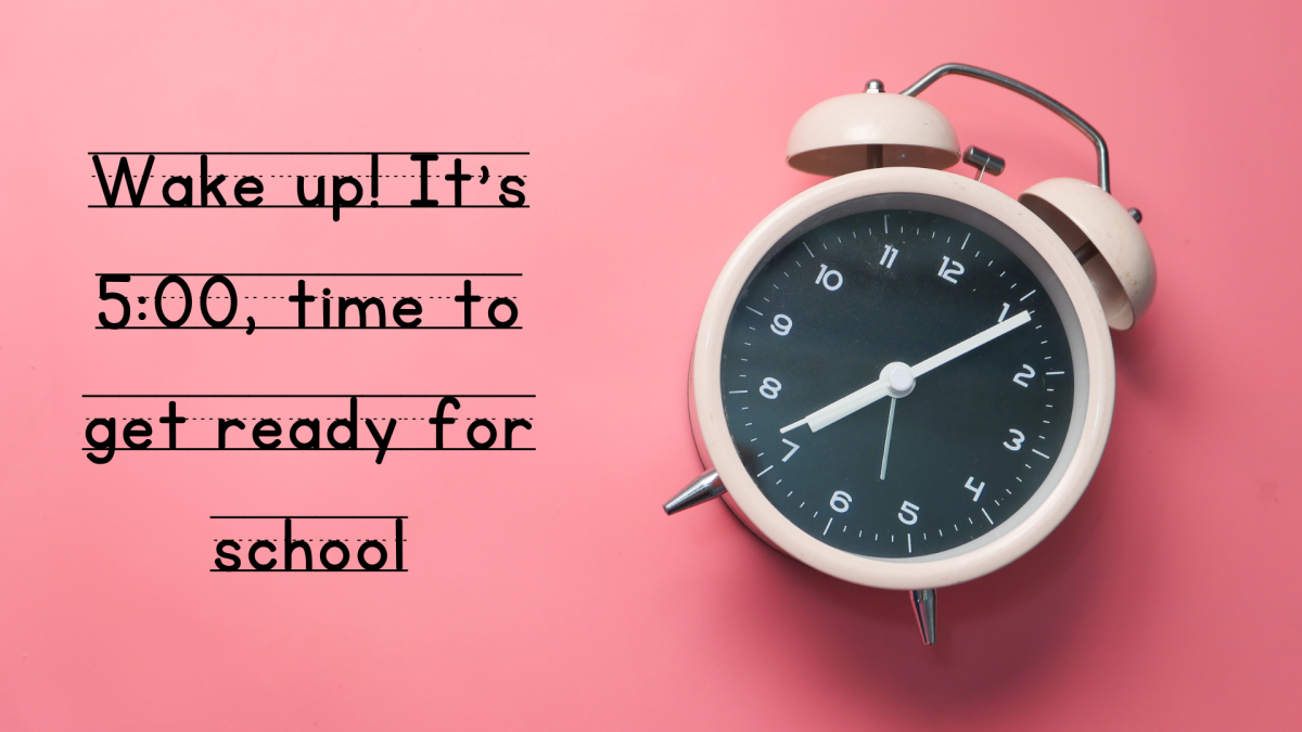 Early start times hurt students productivity, development, and ability to perform. Image Created in Canva by Arianna E. Conomacos