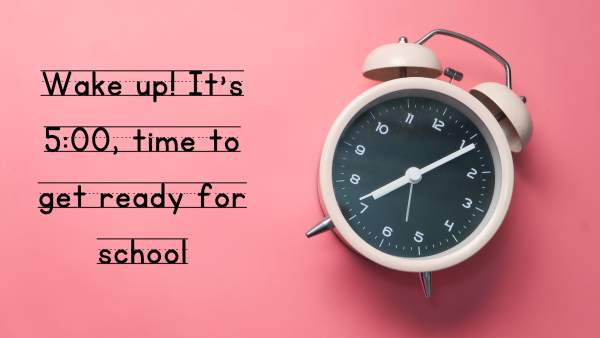 Early start times hurt student's productivity, development, and ability to perform. Image Created in Canva by Arianna E. Conomacos