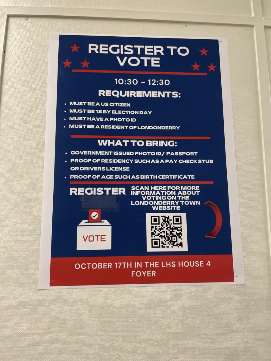 Information brochures posted in the halls as a reminder to students to get out and vote.  