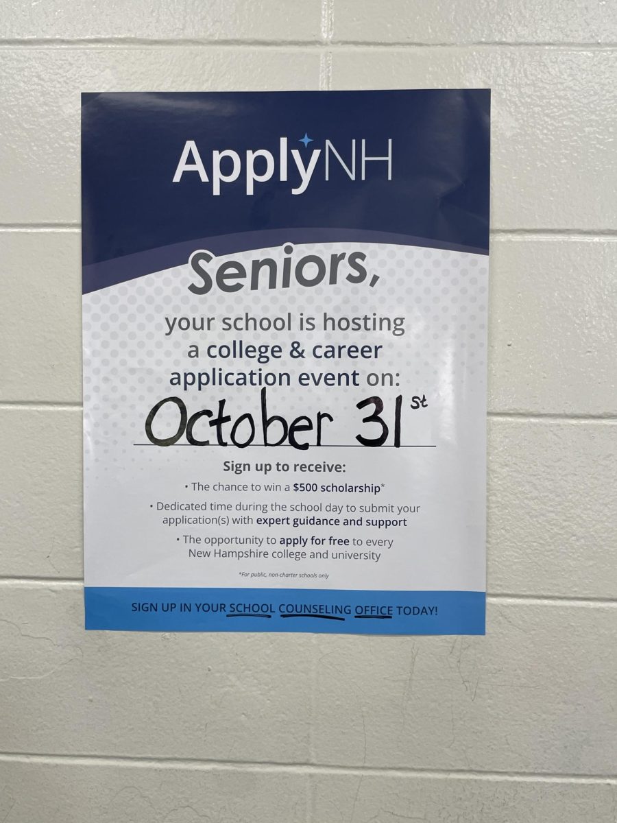 With information posted all around the school Seniors are encouraged to take the opportunity to stop by at ApplyNH Day.