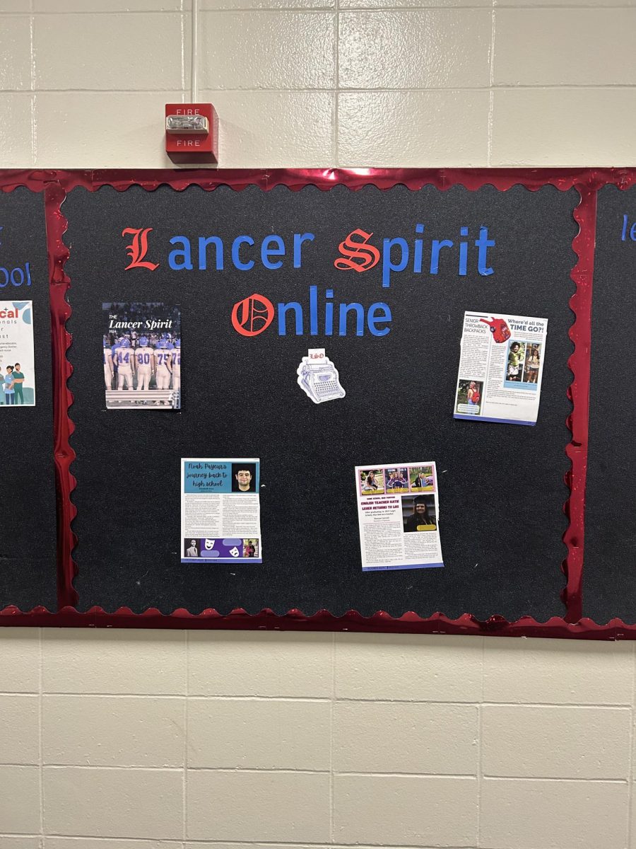 The Lancer Spirit Bulletin board, located by the lobby bathrooms, is a guide for all things news. 