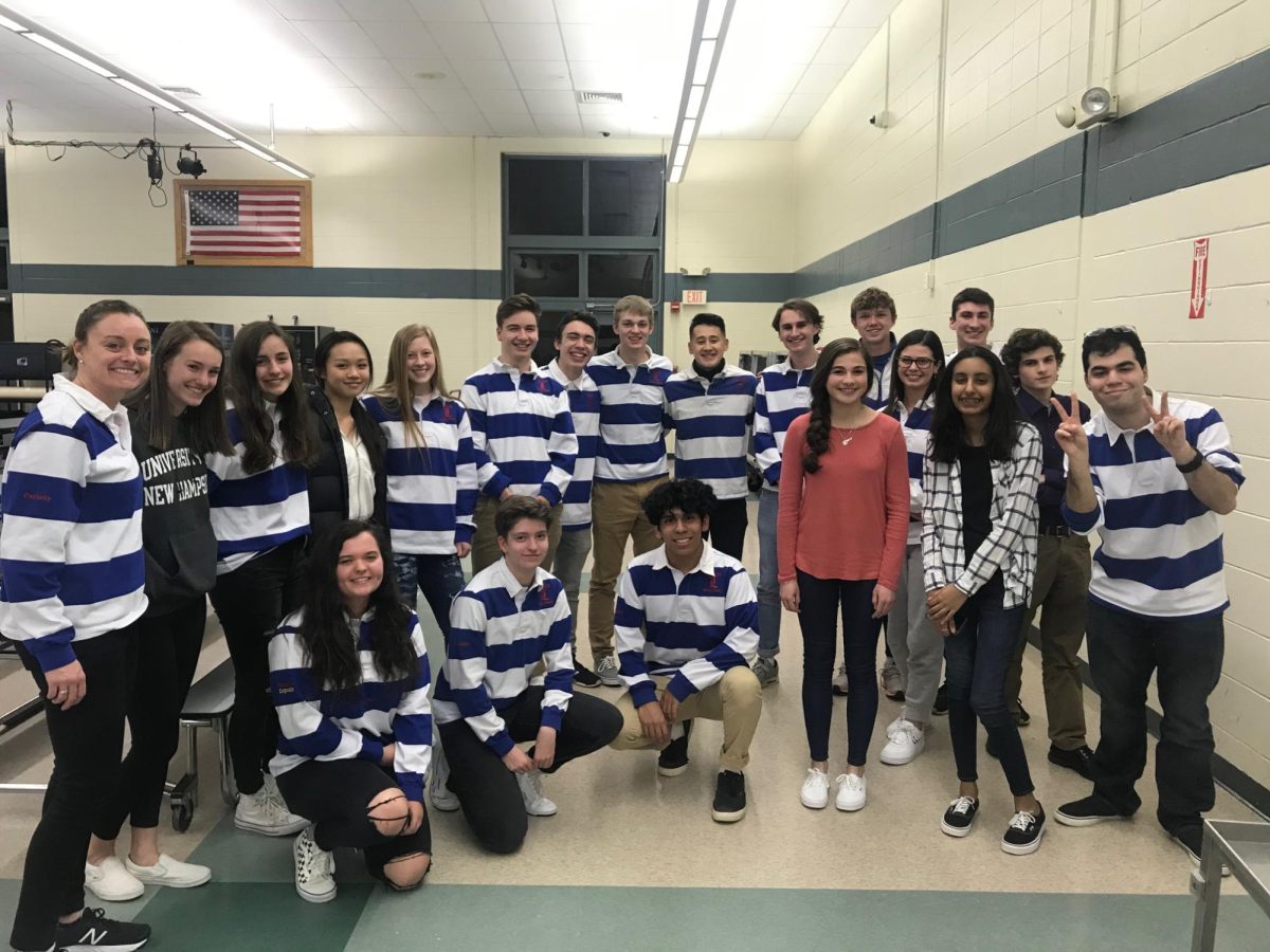 The members of the Math Team arrive at LHS together after a math meet prior to remote competitions. The Math Team returned to LHS at 7:00 pm for each meet they attended. “I think it’s fun to be together as a team,” Peabody said. (Photo used with permission from Rebecca Peabody.)    