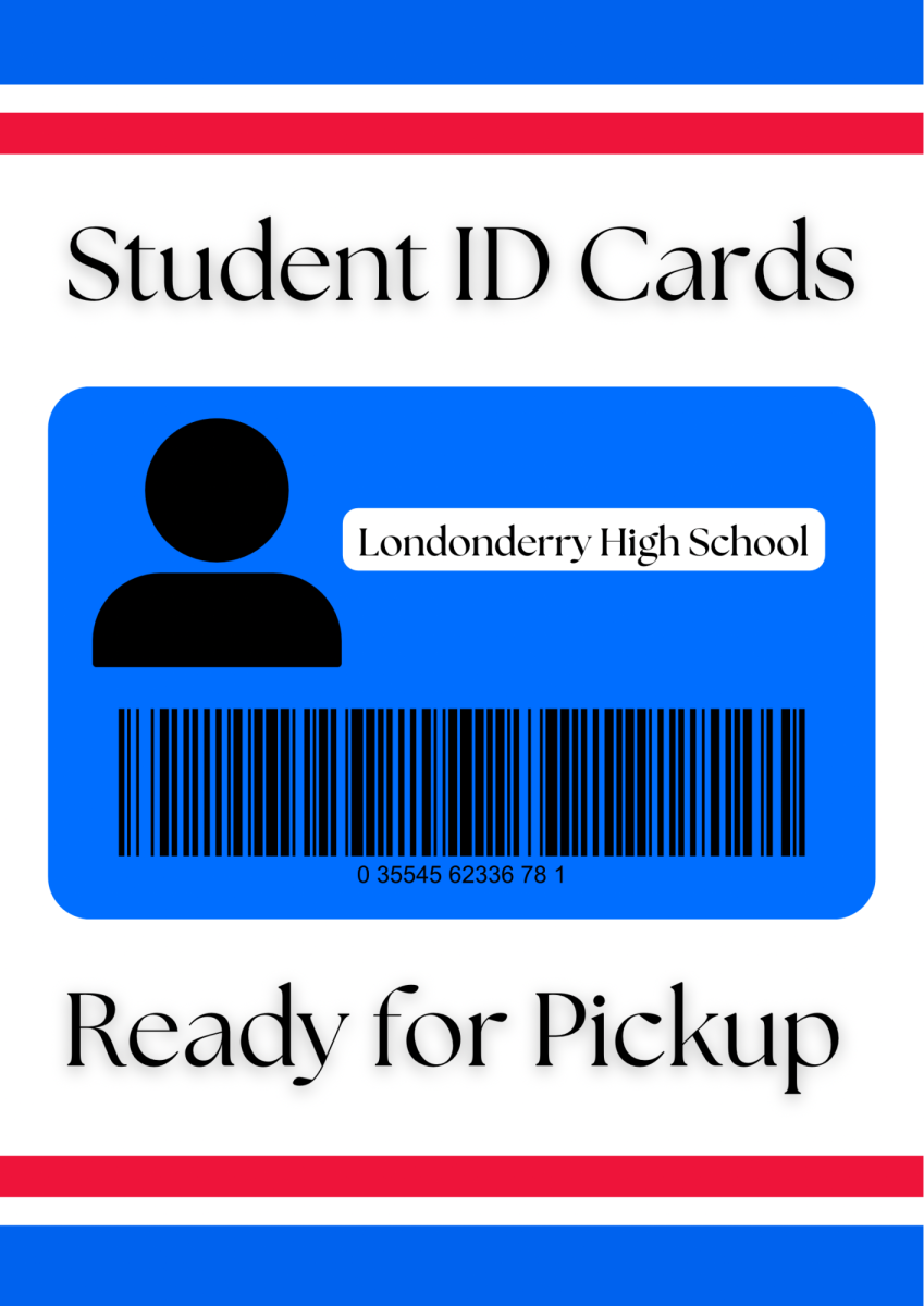 School IDs are now ready for pickup in the lobby during all lunches on November 8th (Made in Canva by Cassidy LeBlanc).