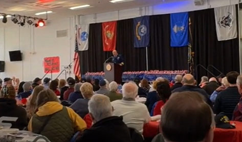 Londonderry veterans gather for the Veteran's Day breakfast.  House 4 Assistant Principal Katie Sullivan and the students in the Pay it Forward Club have made this breakfast a favorite tradition in the community   since 2012.