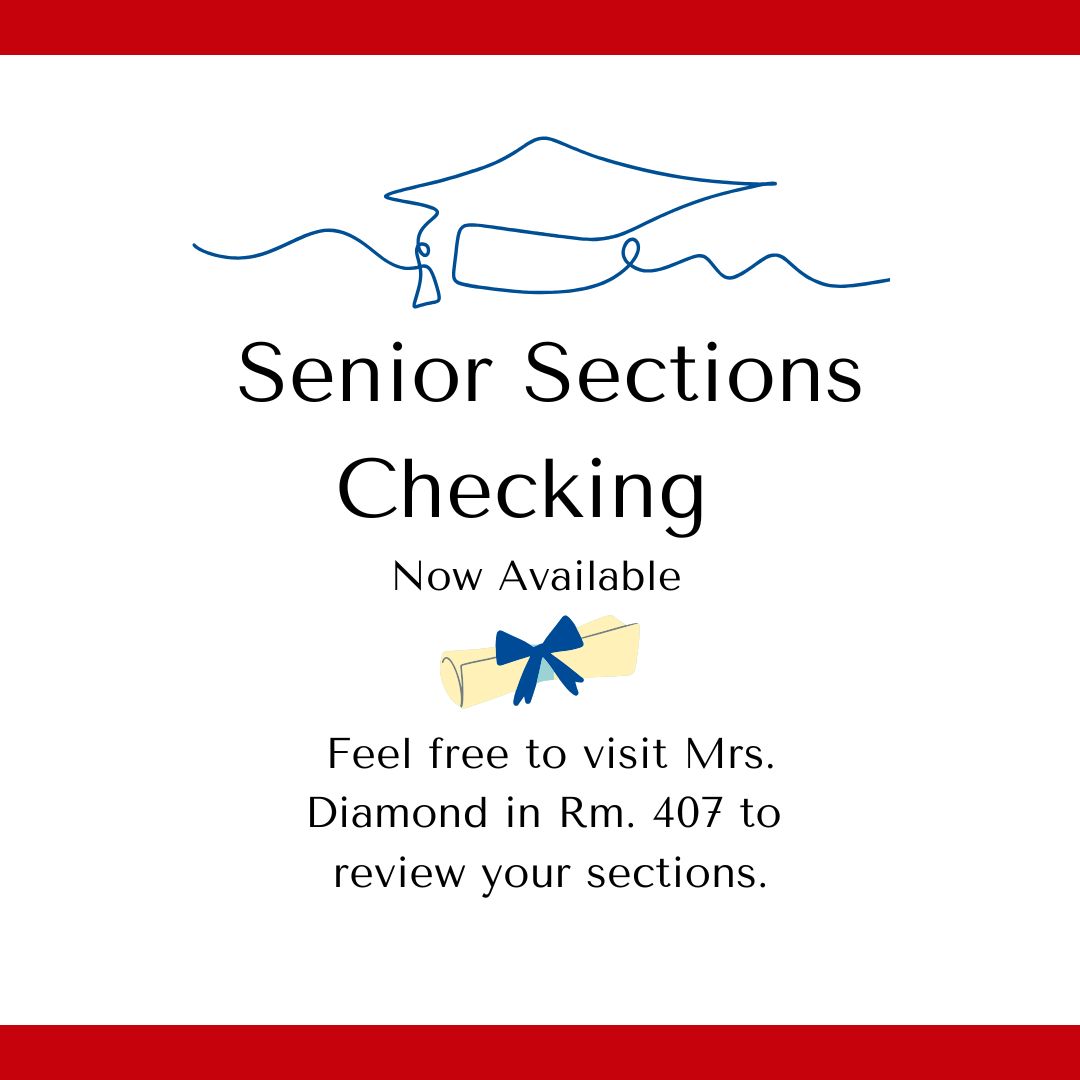 It is now time to check out your Senior Sections for the 2024-2025 yearbook. (Image made in Canva by Kelsey Sweet). 